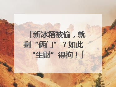 新冰箱被偷，就剩“俩门”？如此“生财”得拘！