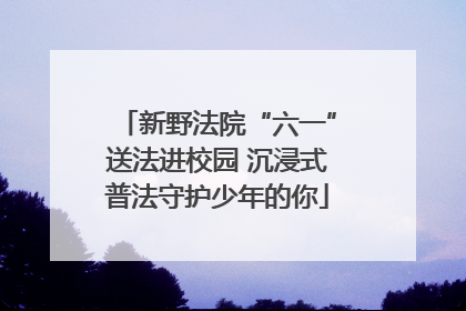 新野法院“六一”送法进校园 沉浸式普法守护少年的你