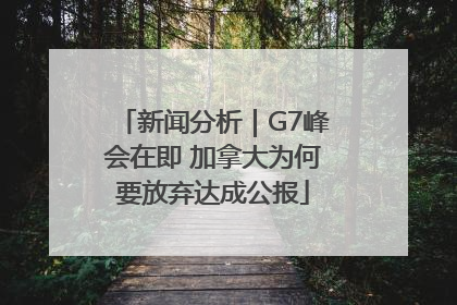 新闻分析｜G7峰会在即 加拿大为何要放弃达成公报