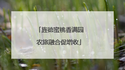 旌德蜜桃香满园 农旅融合促增收