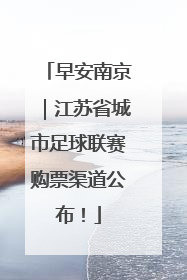 早安南京｜江苏省城市足球联赛购票渠道公布！