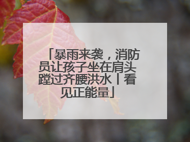 暴雨来袭，消防员让孩子坐在肩头蹚过齐腰洪水丨看见正能量