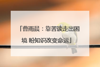 曹雨晨：靠苦读走出困境 盼知识改变命运
