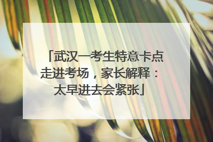武汉一考生特意卡点走进考场，家长解释：太早进去会紧张