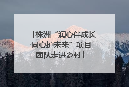 株洲“润心伴成长·同心护未来”项目团队走进乡村