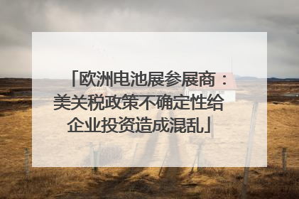 欧洲电池展参展商：美关税政策不确定性给企业投资造成混乱