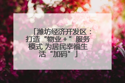 潍坊经济开发区：打造“物业＋”服务模式 为居民幸福生活“加码”