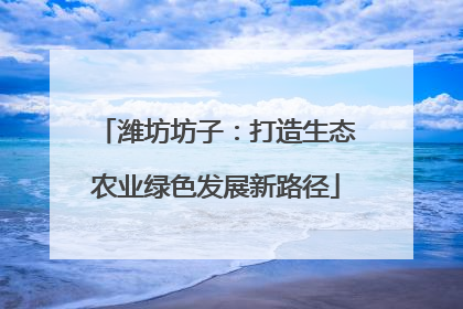 潍坊坊子：打造生态农业绿色发展新路径