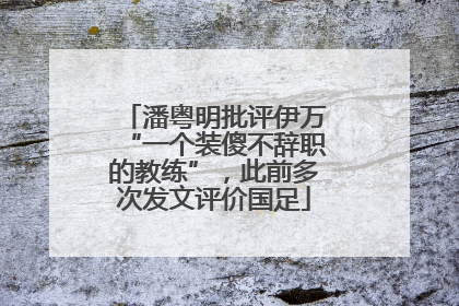 潘粤明批评伊万“一个装傻不辞职的教练”，此前多次发文评价国足