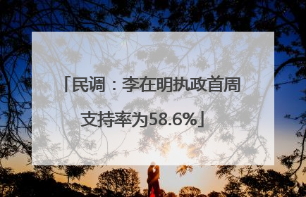民调：李在明执政首周支持率为58.6%