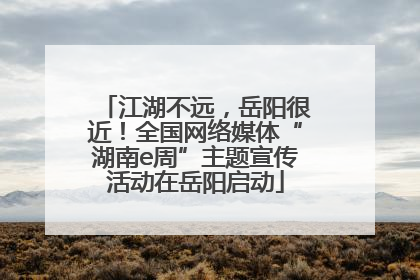 江湖不远，岳阳很近！全国网络媒体“湖南e周”主题宣传活动在岳阳启动