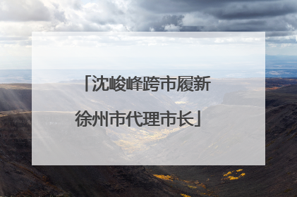 沈峻峰跨市履新徐州市代理市长
