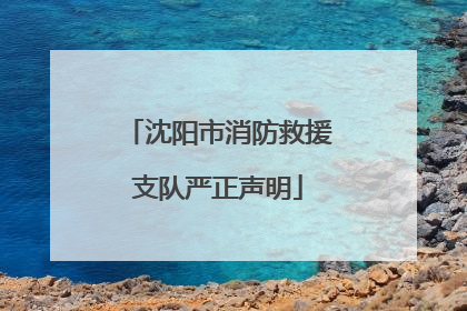 沈阳市消防救援支队严正声明