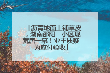 沥青地面上铺草皮，湖南邵阳一小区现荒唐一幕！业主质疑为应付验收