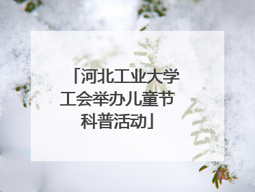 河北工业大学工会举办儿童节科普活动