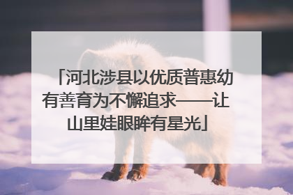 河北涉县以优质普惠幼有善育为不懈追求——让山里娃眼眸有星光