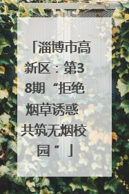 淄博市高新区：第38期“拒绝烟草诱惑 共筑无烟校园 ”