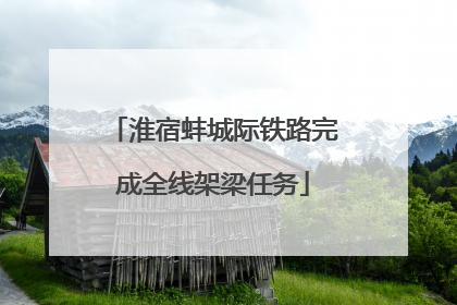 淮宿蚌城际铁路完成全线架梁任务