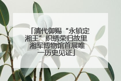 清代御赐“永镇定湘王”织绣荣归故里 湘军博物馆首展唯一历史见证