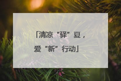 清凉“驿”夏，爱“新”行动