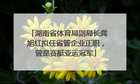 湖南省体育局副局长龚旭红拟任省管企业正职，曾是赛艇亚运冠军