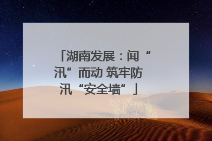 湖南发展：闻“汛”而动 筑牢防汛“安全墙”