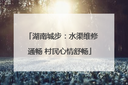 湖南城步：水渠维修通畅 村民心情舒畅