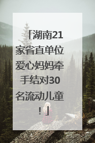 湖南21家省直单位爱心妈妈牵手结对30名流动儿童！