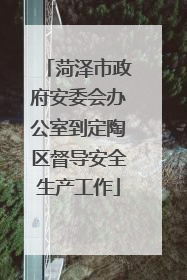 菏泽市政府安委会办公室到定陶区督导安全生产工作