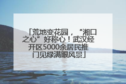荒地变花园，“湘口之心”好称心！武汉经开区5000余居民推门见绿满眼风景