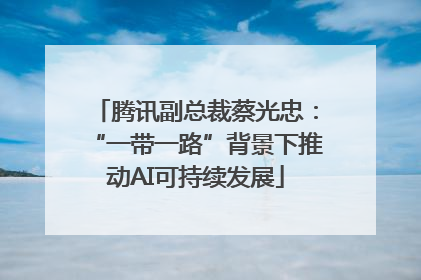 腾讯副总裁蔡光忠：“一带一路”背景下推动AI可持续发展