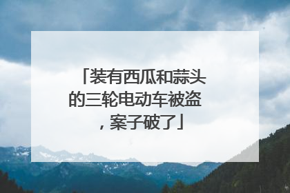 装有西瓜和蒜头的三轮电动车被盗，案子破了