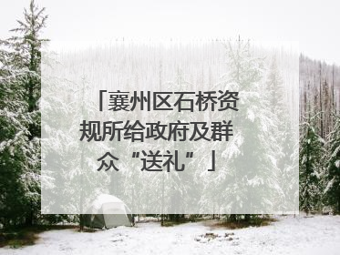 襄州区石桥资规所给政府及群众“送礼”