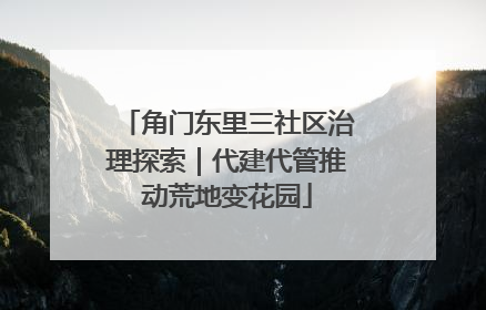 角门东里三社区治理探索｜代建代管推动荒地变花园
