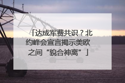 达成军费共识？北约峰会宣言揭示美欧之间“貌合神离”