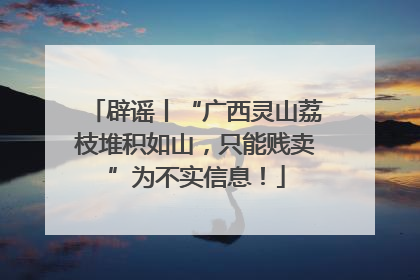 辟谣丨“广西灵山荔枝堆积如山，只能贱卖”为不实信息！