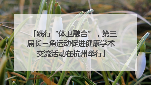 践行“体卫融合”，第三届长三角运动促进健康学术交流活动在杭州举行