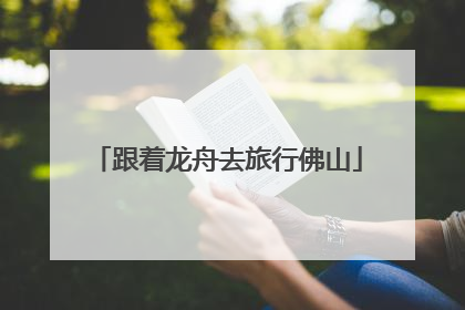 跟着龙舟去旅行佛山