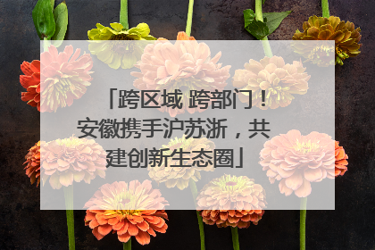 跨区域 跨部门！安徽携手沪苏浙，共建创新生态圈