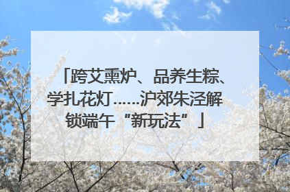 跨艾熏炉、品养生粽、学扎花灯……沪郊朱泾解锁端午“新玩法”