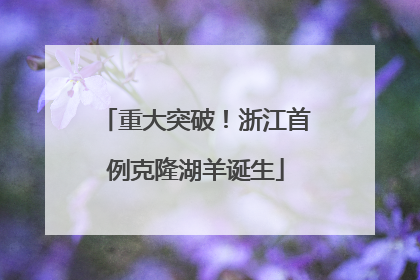 重大突破！浙江首例克隆湖羊诞生