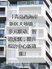 青岛西海岸新区大场镇：多元联动、智治无忧，提升综治中心新效能