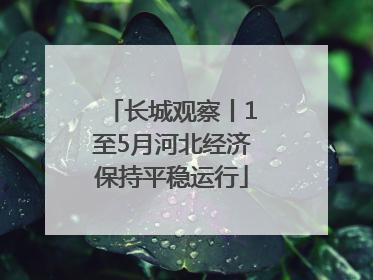 长城观察丨1至5月河北经济保持平稳运行