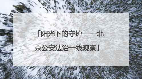 阳光下的守护——北京公安法治一线观察