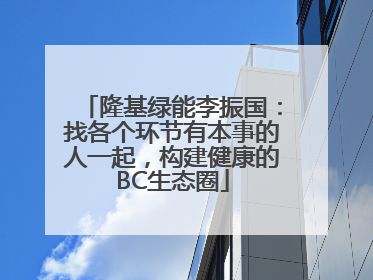 隆基绿能李振国：找各个环节有本事的人一起，构建健康的BC生态圈