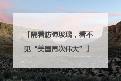 隔着防弹玻璃，看不见“美国再次伟大”