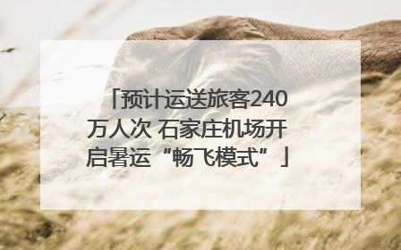 预计运送旅客240万人次 石家庄机场开启暑运“畅飞模式”