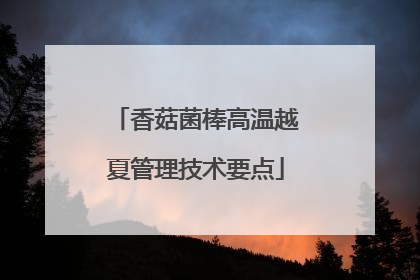 香菇菌棒高温越夏管理技术要点