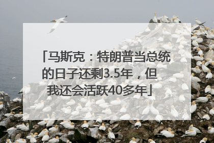 马斯克：特朗普当总统的日子还剩3.5年，但我还会活跃40多年