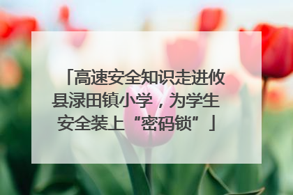 高速安全知识走进攸县渌田镇小学，为学生安全装上“密码锁”